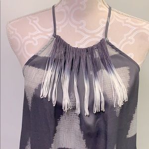 BCBGeneration halter style maxi dress with fringe